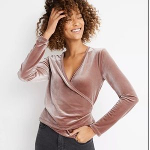 Madewell Velvet Ballet Wrap Top XL *NEW with tags attached*